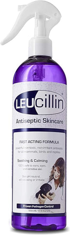 Leucillin Natural Antiseptic Spray for Dogs Cats All Animals Minor Wound Care and Skin Health 500ml, expiry 06/25 (Ref T9-2)