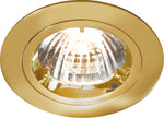 Knightsbridge IP20 230V/12V GU10/MR16 Brass Recessed Fixed Twist & Lock Downlight, Aluminium- used/good, open box, some scratch