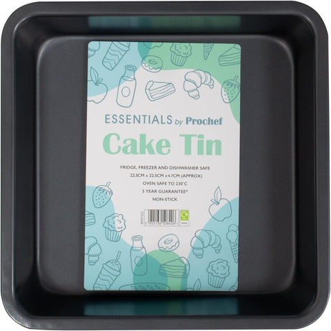Prochef Essentials Non Stick Square Cake Tin,22x22x5cm, New but very tiny dent