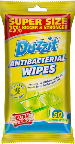 Duzzit Antibacterial Wipes, 1 Pack Of 50 wipes