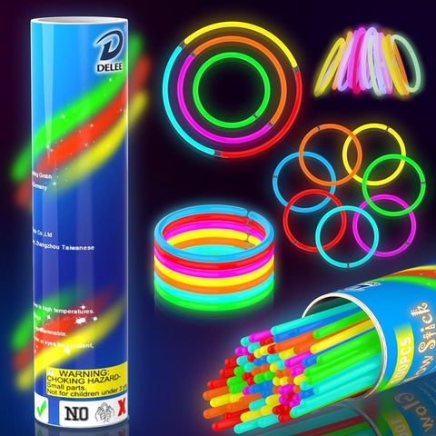 DELEE 100PCS Glow Sticks, used- good condition , open , damaged box