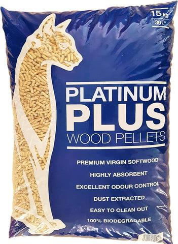 Platinum Plus Cat Litter - Wood Pellet Cat Litter 30l 15kg damaged/split/taped bag