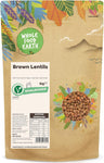 Wholefood Earth Brown Lentils 1 kg | GMO Free - Vegan- best before 02/10/24