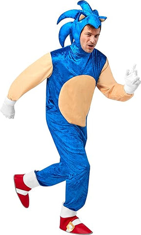 Rubie's Official Sonic The Hedgehog Adult Deluxe Costume, Size L, New but open, scruffy packaging