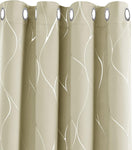 Deconovo Blackout Curtains,Silver Wave Line Foil Printed ,52 x 72 , new , original packaging missing