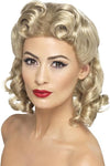 Smiffy's Women's 40's Style Blonde Shoulder Length Wig with Curls, New but open, scruffy box