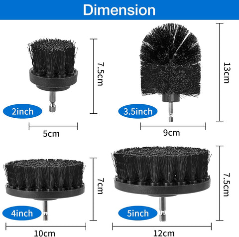 SAFETYONSHOP Drill Brushes Power Scrubber 4 Pieces Attachment (Black) new but open scruffy packaging