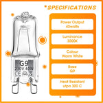 MSC 2 x40w G9 Halogen Oven Bulbs, Warm White 230V (3000k  40w) condition new but only 2 in the pack