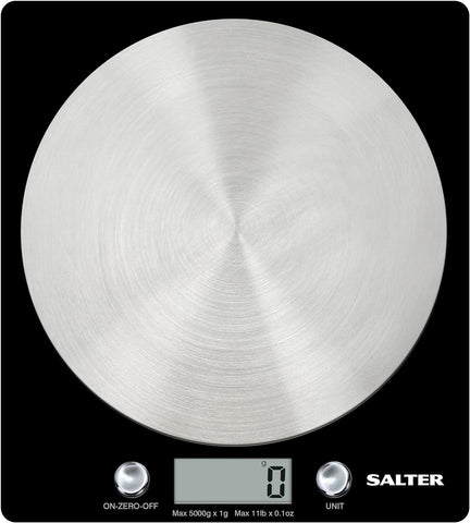 Salter Electronic Kitchen Scale, condition new, open/ scruffy box, small scratches on top