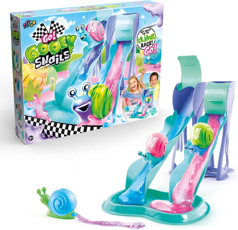 Go Gooey Snails Slime Race Set, Used- good, only 1 bag of slime left, need to be washed before use, open, scruffy box