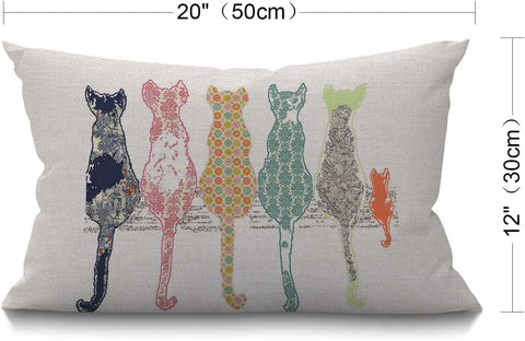 BGBDEIA Cat Cushion Cover Funny Colourful, Rectangular Throw Pillow Cover Pillowcase-30 x 50 cm- new but missing original packaging