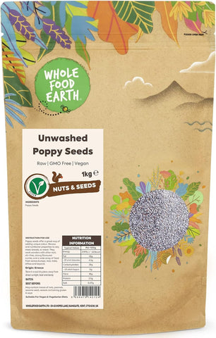 Wholefood Earth - Unwashed Poppy Seeds, 1 kg- best before 05/04/24