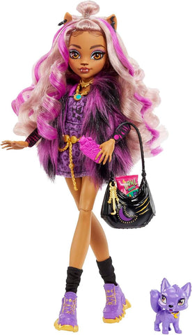 Monster High Doll, Clawdeen Wolf, New but missing 1 hand & glasses, open, scruffy box