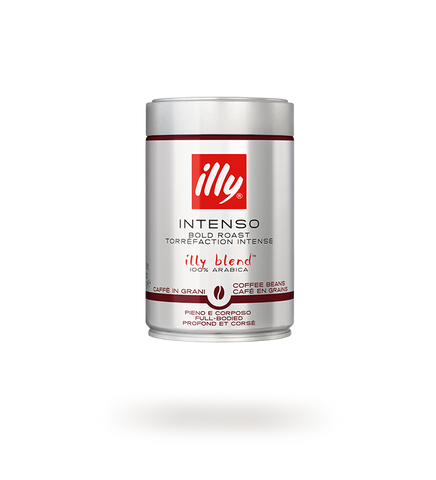 illy Whole Bean INTENSO roast Coffee 250g- best before 04/26- dirty/dented tin, missing lid