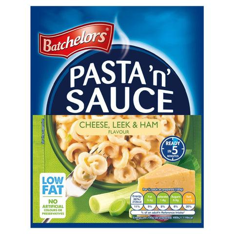 Batchelors Pasta N Sauce Cheese Leek & Ham 99g- best before 06/26- scruffy pack