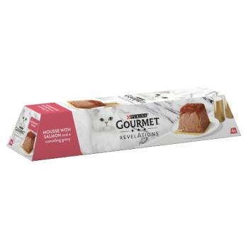 Gourmet Revelations Mousse with Salmon in Gravy  Cat Food 4 x 57g - best before 11/24 - (ref TG9-1)