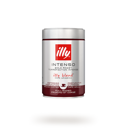 illy Ground Espresso INTENSO Roast Coffee 250g- best before 06/25- dirty/dented tin / missing lid