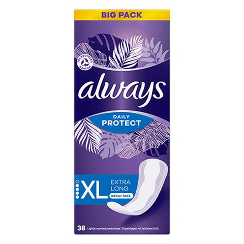 Always Daily Protect Extra Long Panty Liners, Odour Lock 38pcs, box may come dented/ scruffy (Ref E227)