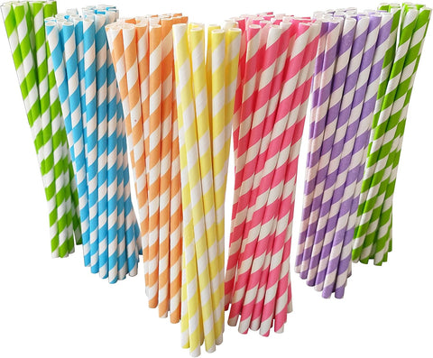 Parxara Paper Straws Drinking Biodegradable Recyclable 135 Pack, new, scruffy/open box