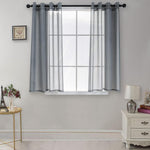 CUCRAF Grey Voile Curtains ,55x54Inch Drop, 2 Panels , new but open and scruffy bag