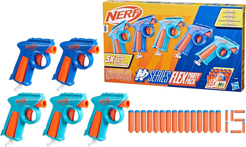 Nerf N Series Party Pack, 5 Blasters, new but open-scruffy box