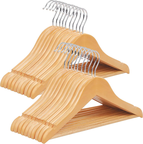 SONGMICS Wood Children’s Hangers, 20-Pack- Natural wood- new but open/scruffy box