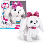 Pets Alive Lil' Paw Paw The Walking Puppy Robotic Toy, Electronic Plush, by ZURU, Pink, used-very good condition, open/broken box