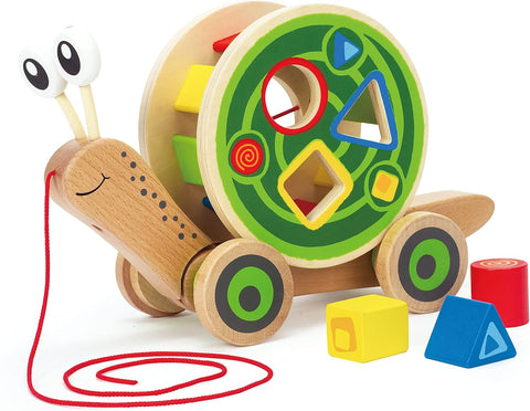 Hape Walk-A-Long Snail Pull Toy, New, open box