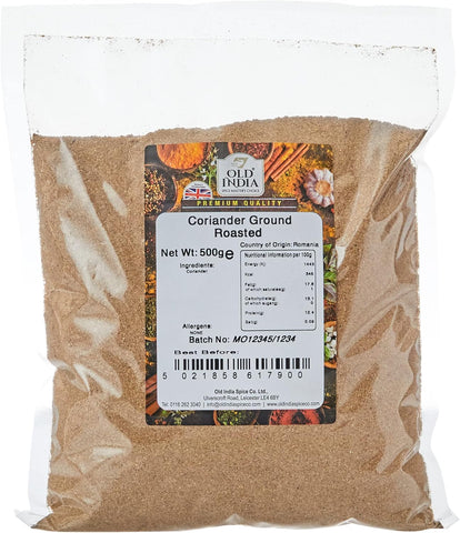 Old India Coriander Ground Roasted 500g, best before 12/04/25