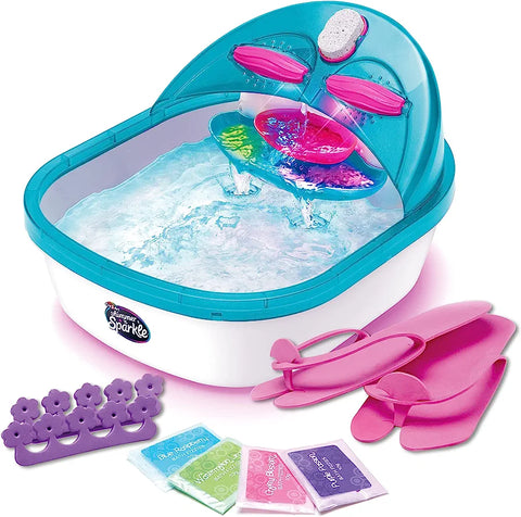 Shimmer N Sparkle Foot Massaging spa, New but on/off button is stiff, open, scruffy box