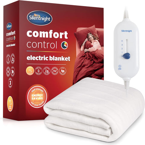 Silentnight Comfort Control Electric Blanket King Size, condition new, open, scruffy box, tested