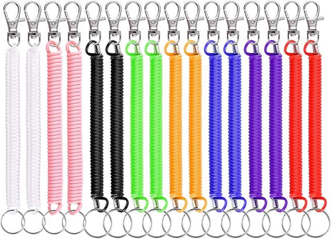 TUPARKA 16 Pcs Stretchy Spiral Keyring, condition new, open, scruffy box