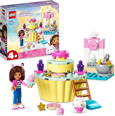LEGO Gabby's Dollhouse Bakey with Cakey Fun Toy with Gabby and Cakey Cat Figures, Aged 4+, damaged/open box but sealed bags inside