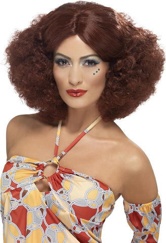 Smiffys 70s Afro Wig, Auburn with Middle Parting, New but open, scruffy box