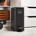 BLACK+DECKER 5L Black Pedal Bin, condition new but a few light marks/ scratches (Ref T3-1)
