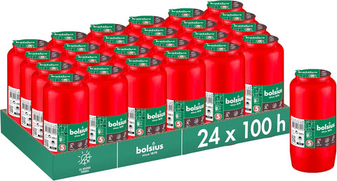 Bolsius Grave Light - Red - 23 Pack only- Long Burning Time 4 Days - Without Palm Oil new but scruffy packaging, only 23