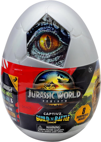 Jurassic World Rebirth Captivz Egg, Used- good, missing collector card & sticker sheet