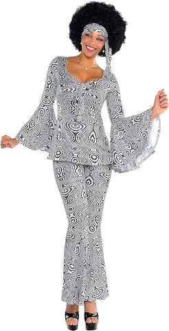amscan - Womens 1970's Disco Dancing Queen Fancy Dress Costume- new but missing original packaging
