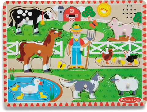 Melissa & Doug Old MacDonald's Farm Sound Puzzle , used acceptable condition , no box