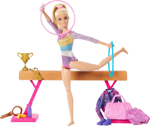 BARBIE Gymnastic Fun Play Set, new but open-scruffy box