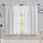 Home Brilliant White Linen Look Curtains Window Voile Panels Sheer Set of 2, 54 Inch x 45 Inch new but scruffy packaging