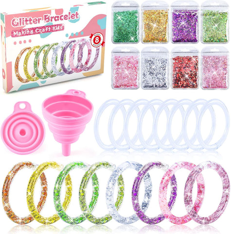 Glitter Bracelet Making Kits, Ideas Craft Kits for Girl 6-12- new but open/scruffy box