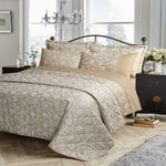 Olivia Rocco Kew Jacquard Duvet Cover (Super King, Gold) condition new but missing pillowcases, scruffy, open bag