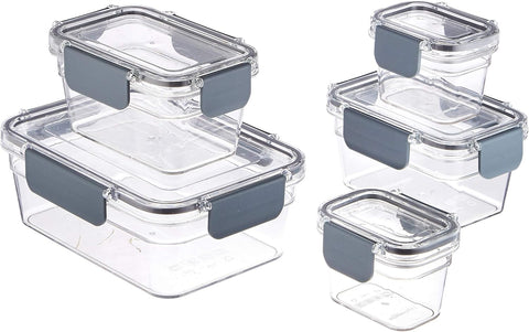 Amazon Basics Tritan Plastic Food Storage Containers , clear x10 pieces , new , no original packaging