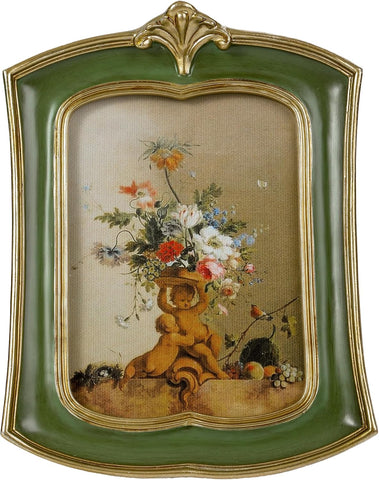 Kangce Vintage Picture Frame 4x6 Antique Ornate Photo Frame green- new but damaged box