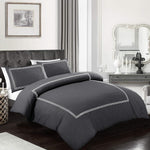 My Home Store Duvet Cover Set with Pillowcases (Bratta Stitch Charcoal, Double)- new but no original packaging