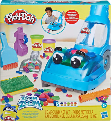 Play-Doh Zoom Zoom Vacuum and Clean-up Toy, Used- good, open, scruffy box, 1 play-doh missing  blue
