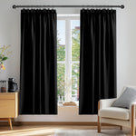 Deconovo Solid Pencil Pleat Curtains Tape Top Blackout  46x72'', New but no original packaging