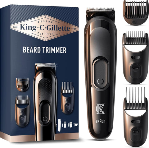 King C. Gillette - Beard Trimmer With 3 Combs EU PLUG - BRAND NEW - OPEN BOX