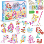 TOYESS Big Gem Mermaid Diamond Painting Kits  , make your own key chain , new , open scruffy box , plastic lobster clap set is missing